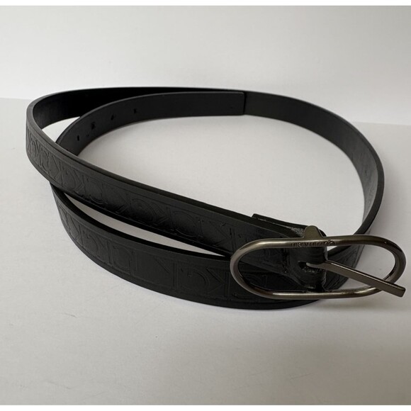 Calvin Klein Buckle Belt Black Engraved-Logo XL - Picture 1 of 8